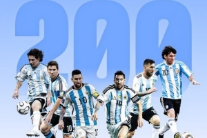 FIFA晒梅西数据:国家队200场,世界杯27场,赛事并列最佳射手